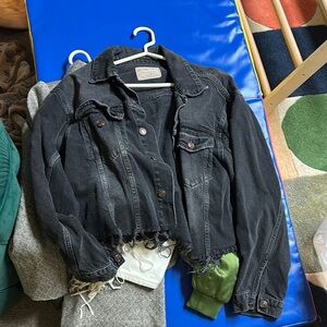 Free People Black Jean Jacket